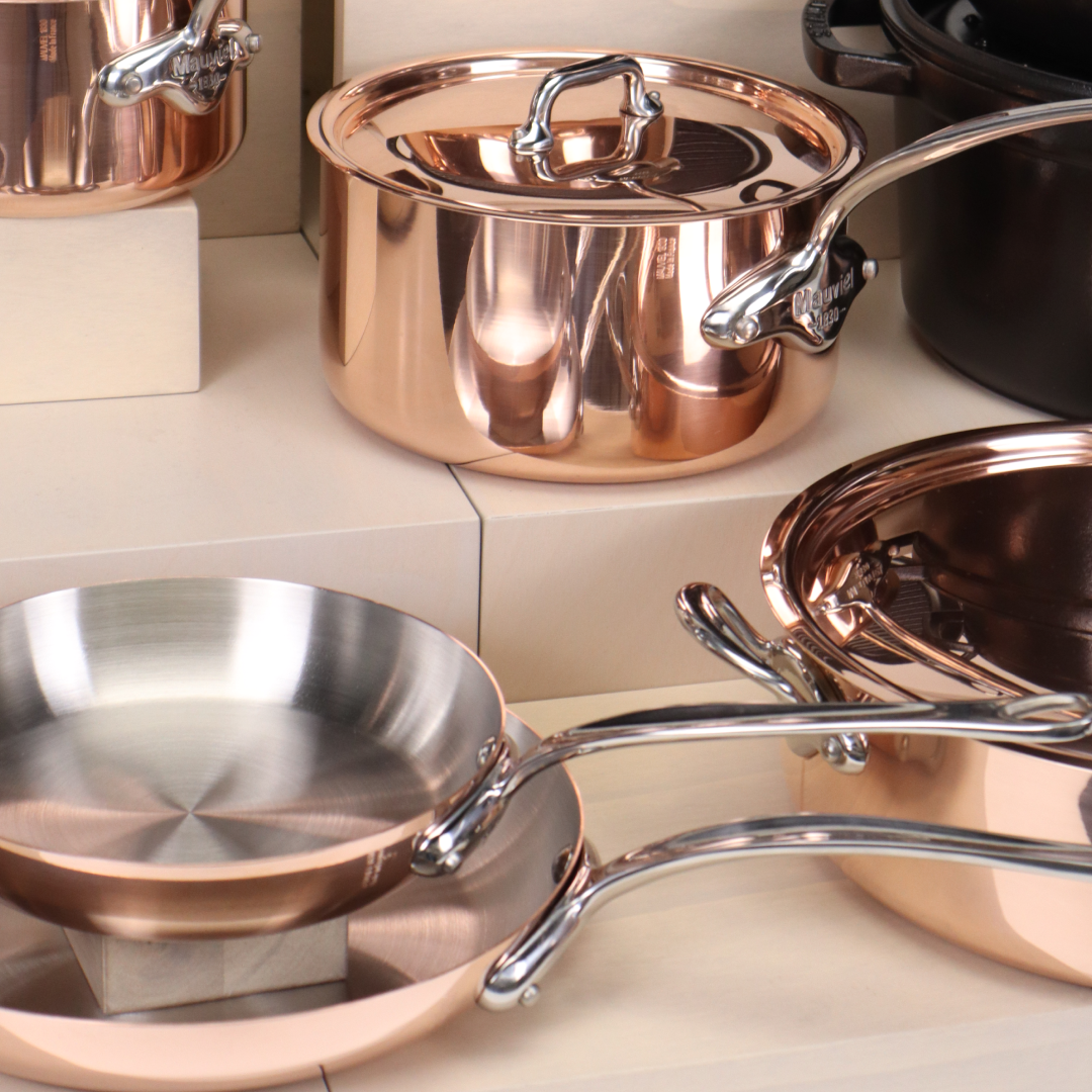 Mauviel M'heritage M'150s Copper and Stainless Steel 14 Piece Set -  Stainless Steel Handles — KitchenKapers