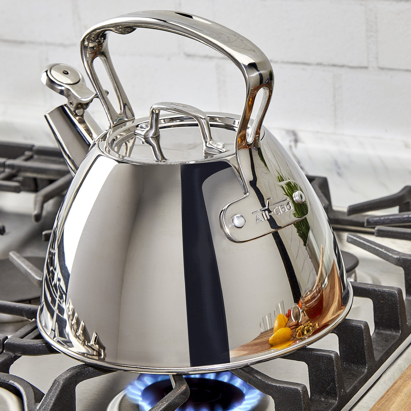 All-Clad Stainless Steel Stovetop Tea Kettle 2Qt Borough Kitchen