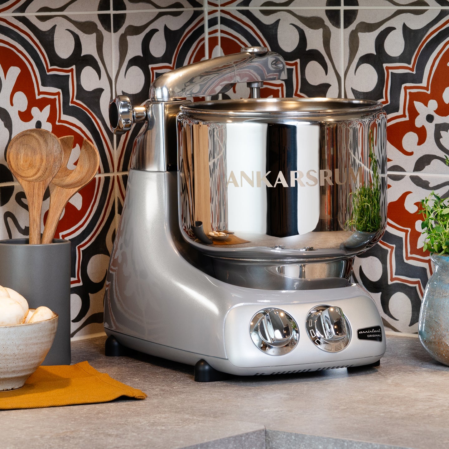 Ankarsrum Assistent Original Food Mixer / Jubilee Silver Borough Kitchen