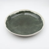 Bertozzi Brushed Round Platter / Porcelain / 35x6cm / Dark Green