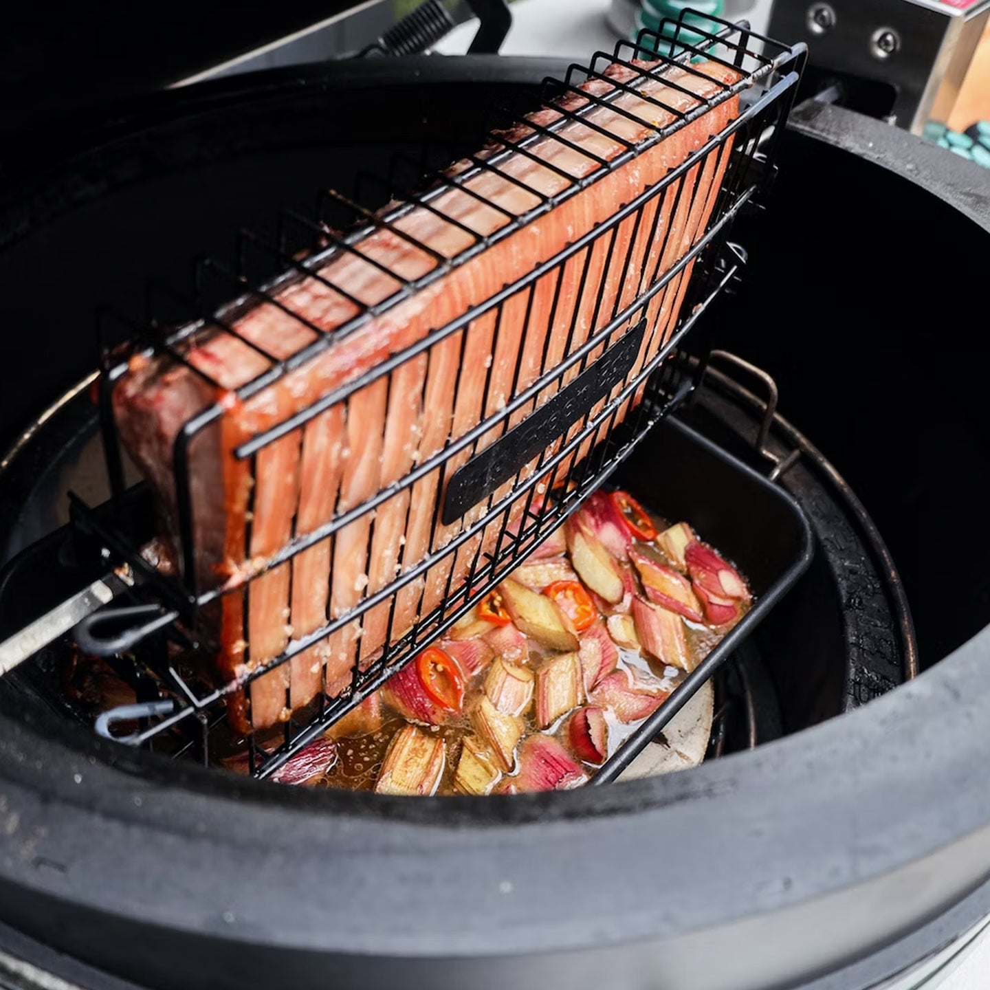 Big Green Egg Rotisserie Basket Flat Borough Kitchen