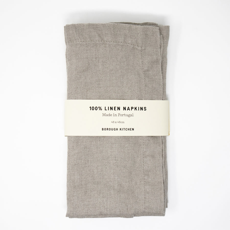 Borough Kitchen Linen Napkins / Set of 4 / 48x48cm / Natural