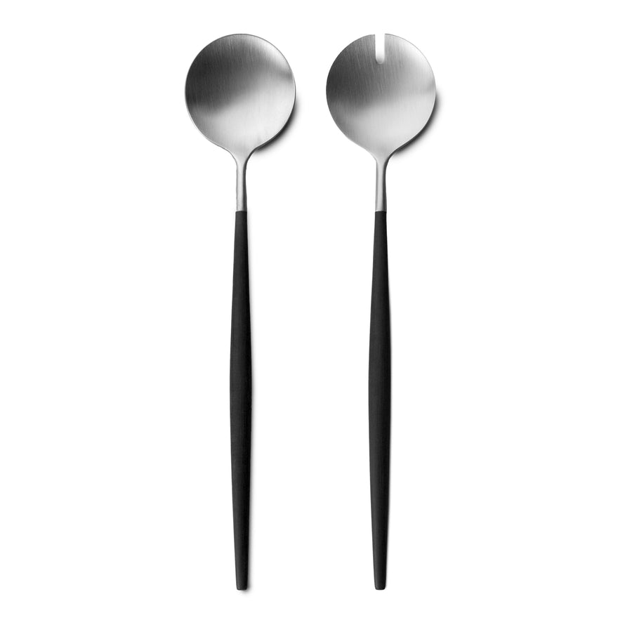 Cutipol Goa Salad Servers / Boxed / Black and Stainless Steel *