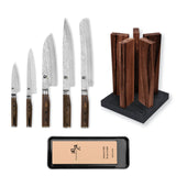 Kai Shun Premier 5 Knife, Whetstone and Block Set / Walnut Block