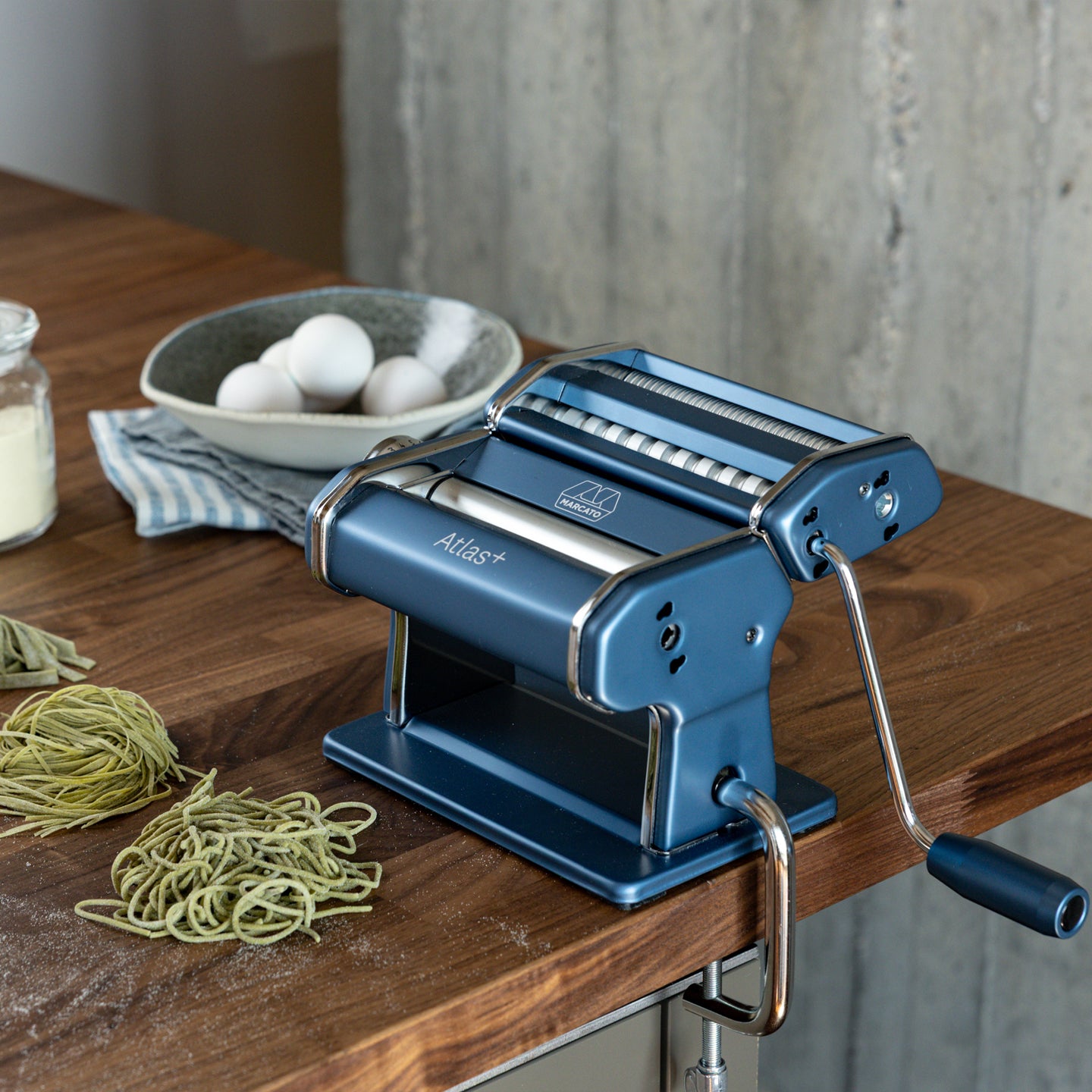 Marcato Atlas 150 Plus Pasta Maker Powder Blue Borough Kitchen