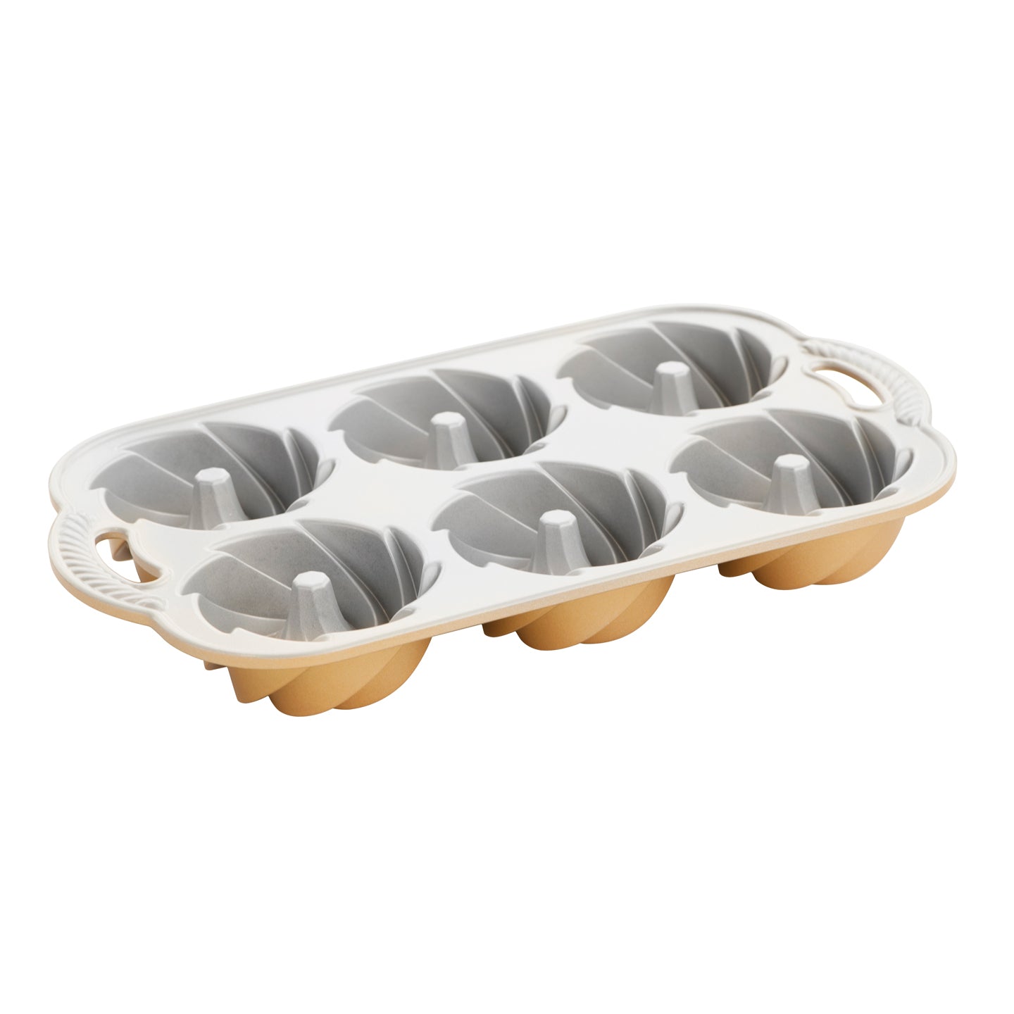 Nordic Ware Heritage Bundtlette Pan Gold Borough Kitchen - Technical View