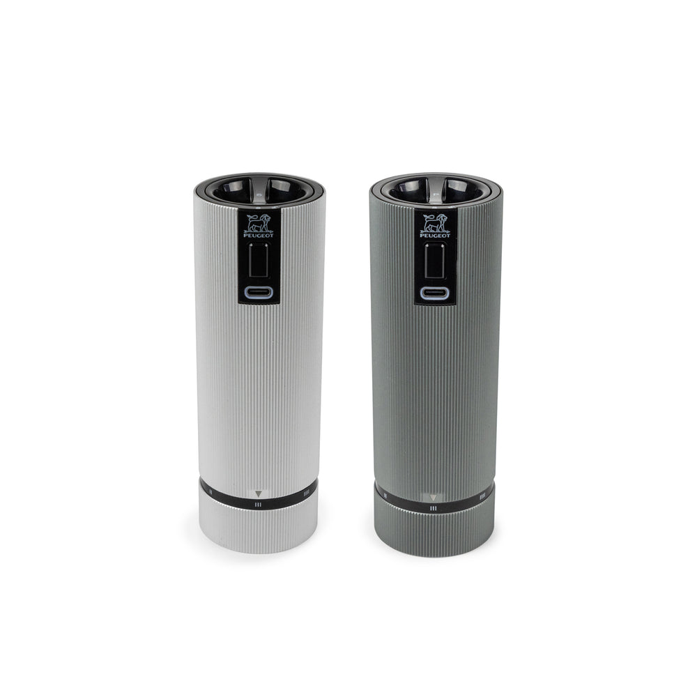 Peugeot Line Electric u'select Z Salt & Pepper Mill Set / Carbon and Aluminium