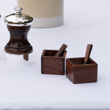 Sarah Petherick Rosewood Salt / Pepper Box with Miniature Oval Spoon /  Set of 2 *