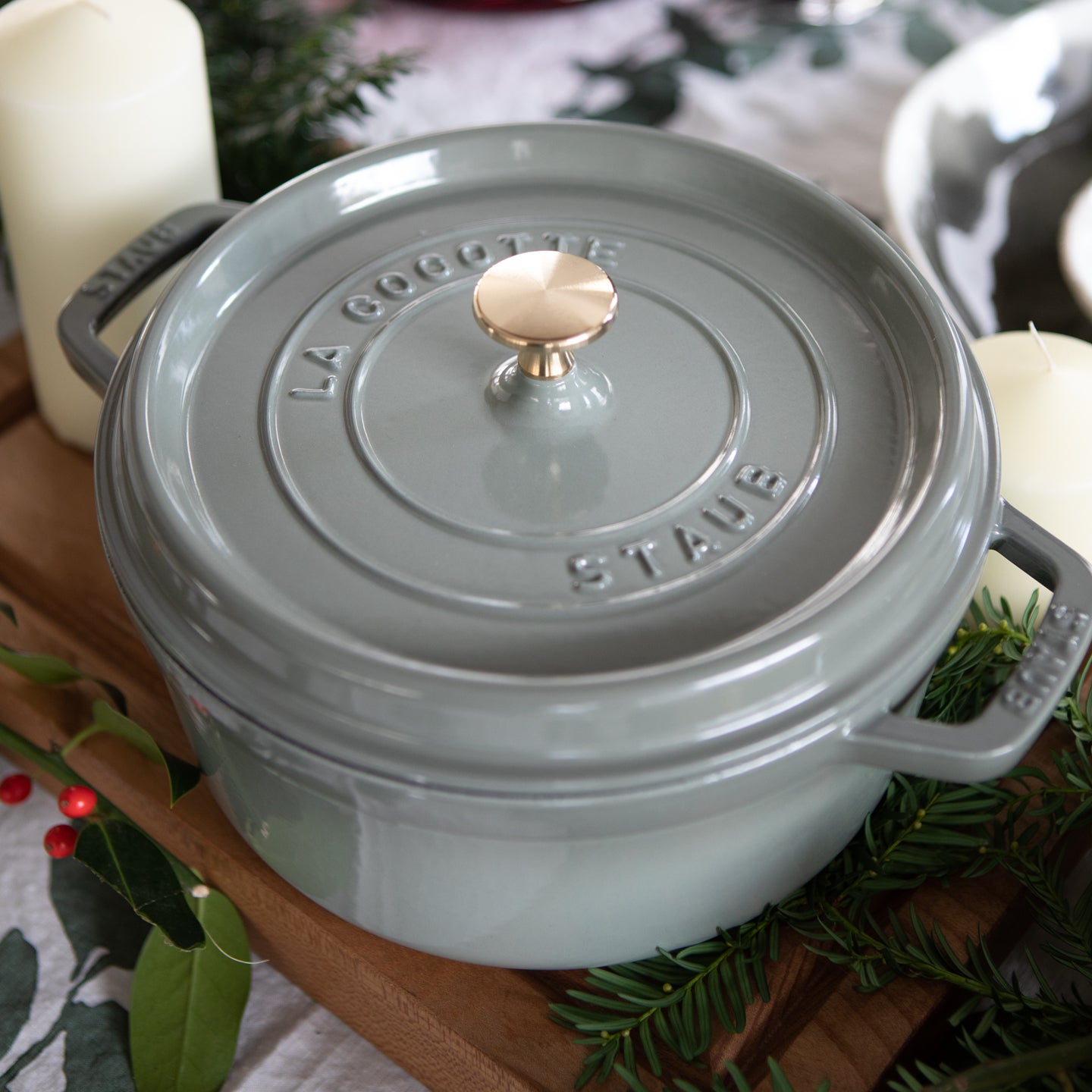 Staub Round Cocotte / Eucalyptus | Borough Kitchen