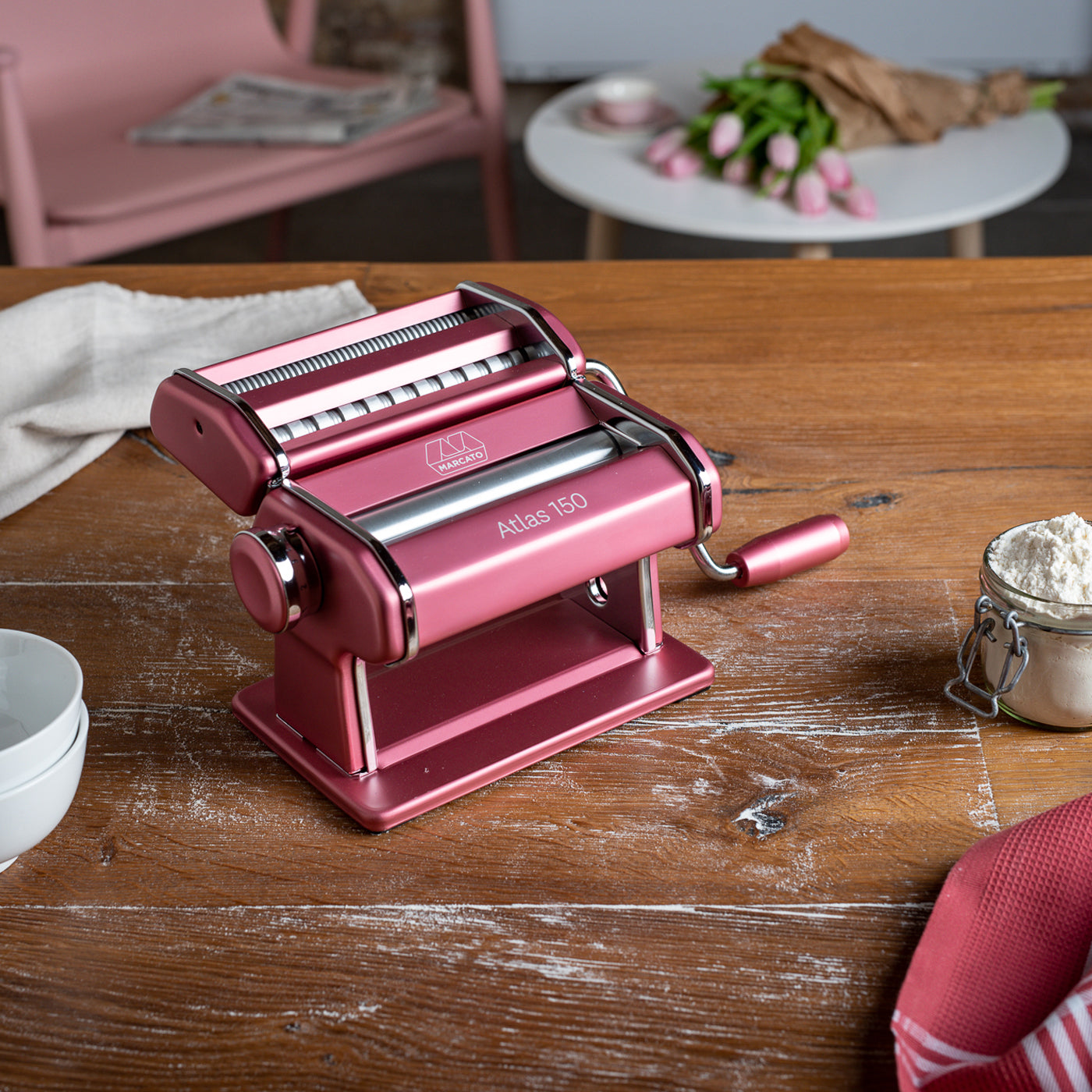 besværlige TVstation ekspertise Marcato Atlas 150 Pasta Maker / Pink * – Borough Kitchen