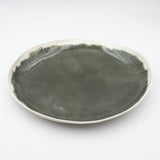 Bertozzi Brushed Oval Platter / Porcelain / 40x30cm / Dark Green