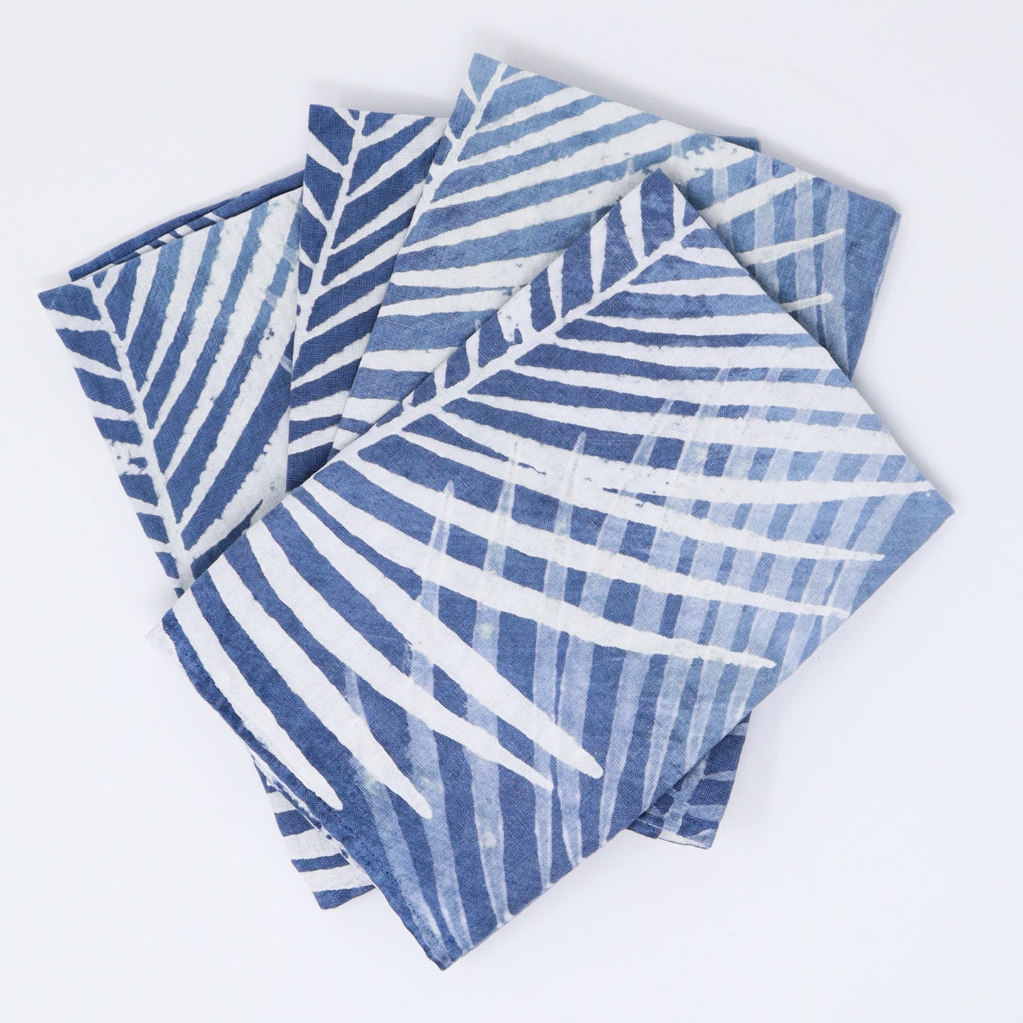 Bertozzi Linen Napkin 45x45cm / Pack of 4 / Palm/Light Blue Base *