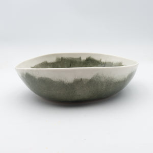 Bertozzi Twice-Brushed Bowl / Porcelain / 25cm / Dark Green *
