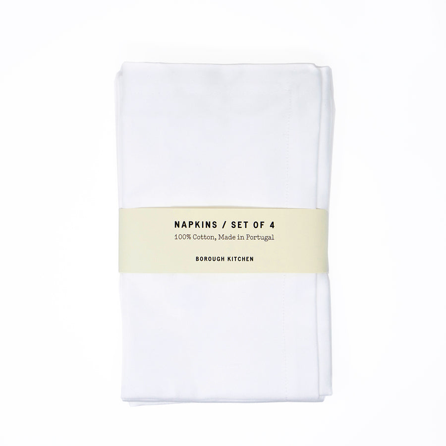 Borough Kitchen Cotton Napkins / Set of 4 / 48x48cm / White