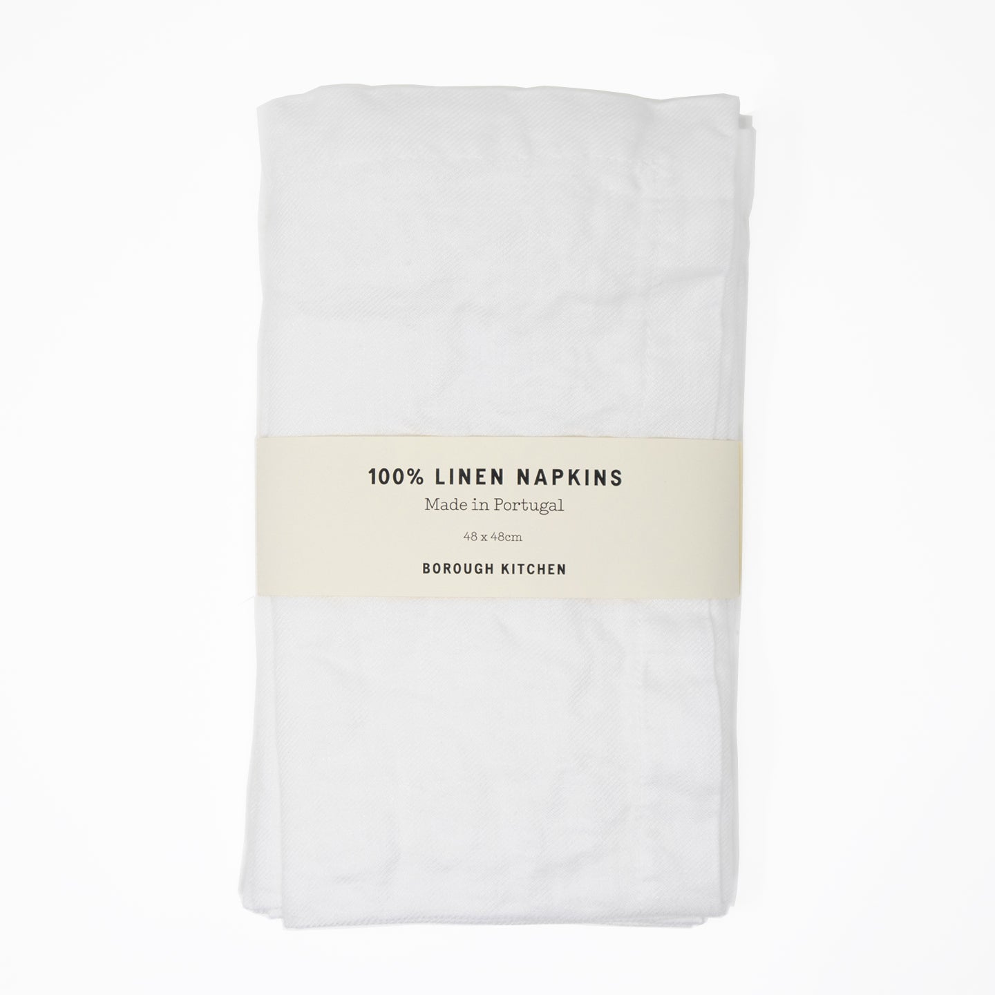Borough Kitchen Linen Napkins / Set of 4 / 48x48cm / White