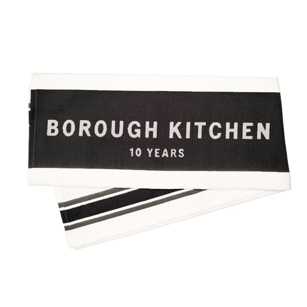 Borough Kitchen 10th Anniversary French Jacquard Tea Towel / Black