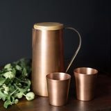 Brushed Copper Water Jug with Wooden Lid