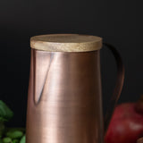 Brushed Copper Water Jug with Wooden Lid
