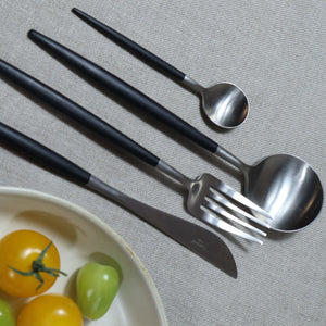 Cutipol Goa 75 Piece Cutlery Set / Black & Stainless Steel