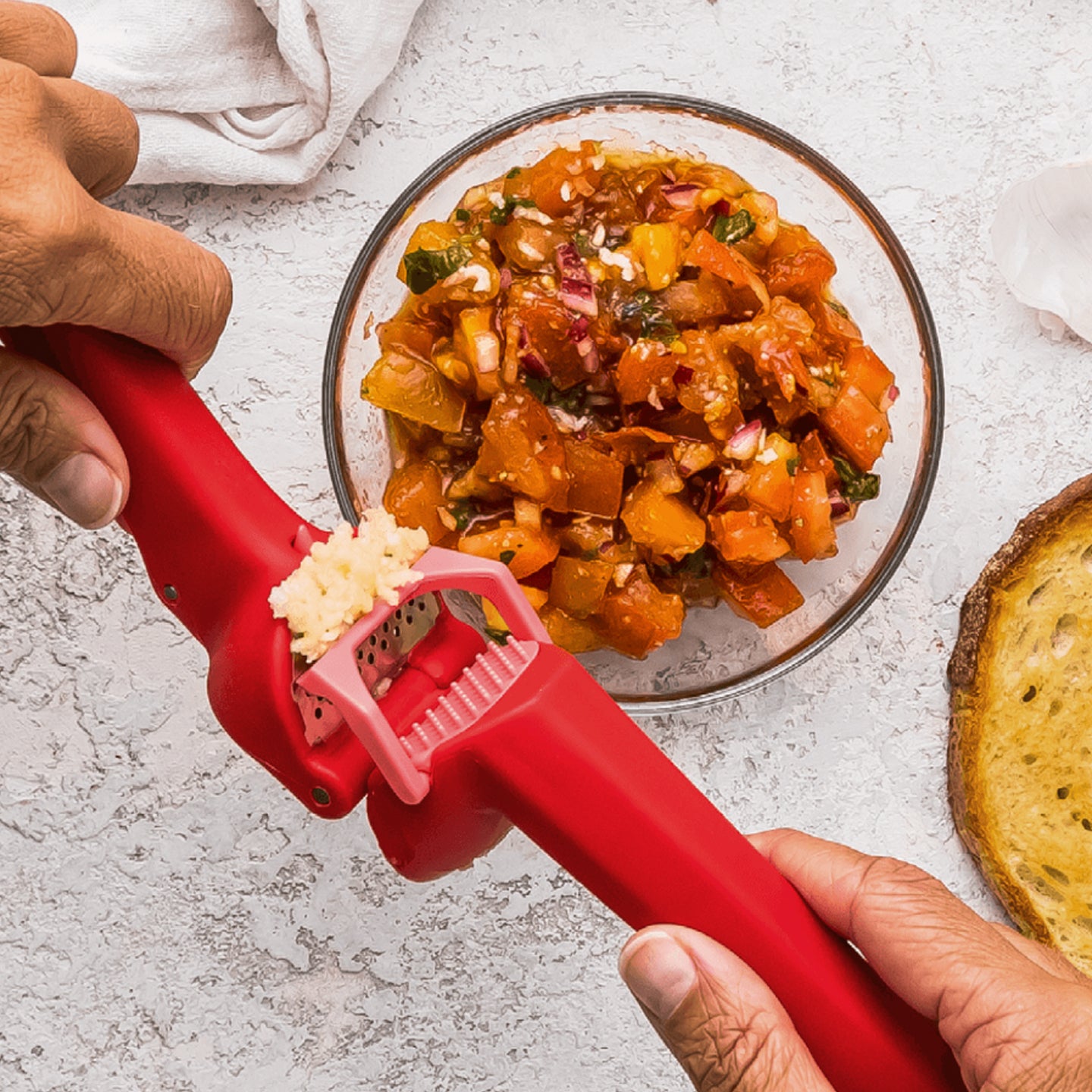 Dreamfarm Garject Lite Garlic Press / Red *