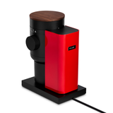 Fellow Opus 2 Conical Burr Coffee Grinder / Cherry Red & Walnut