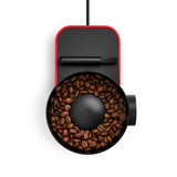 Fellow Opus 2 Conical Burr Coffee Grinder / Cherry Red & Walnut