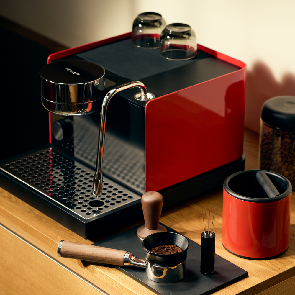 Fellow Series 1 Espresso Machine / Cherry Red & Walnut