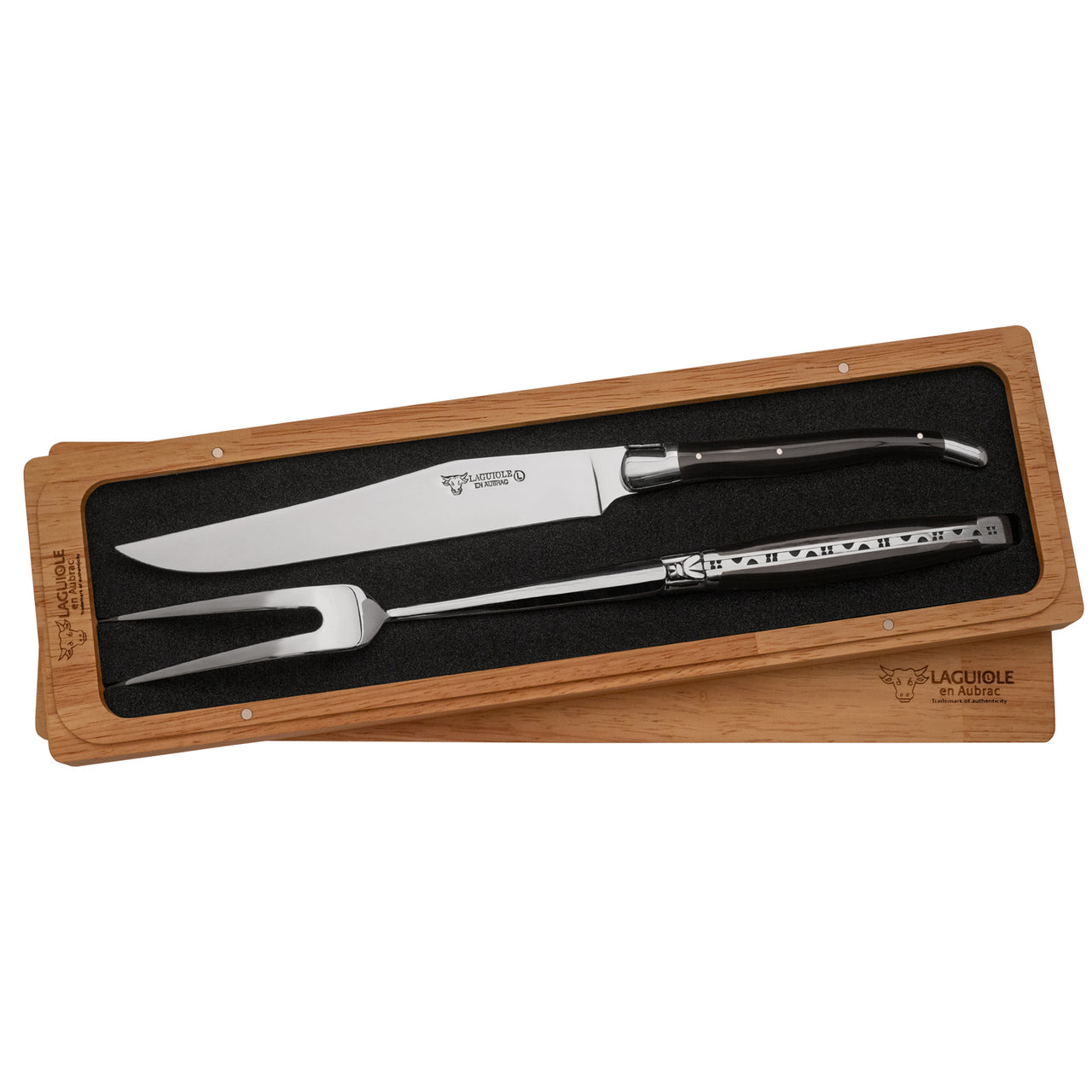 Laguiole en Aubrac Carving Set w/ Horn Handle | Borough Kitchen