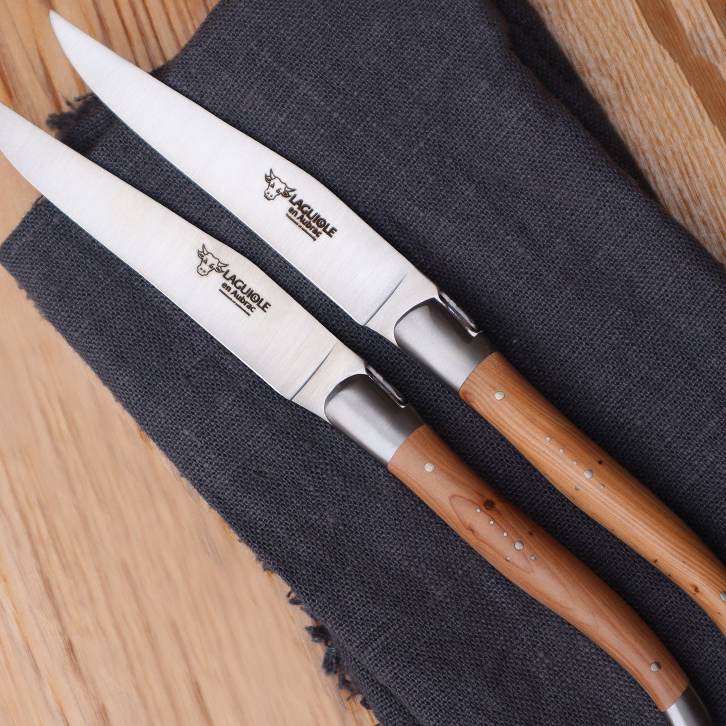 Laguiole en Aubrac Steak Knives with Juniper Handle | Borough Kitchen