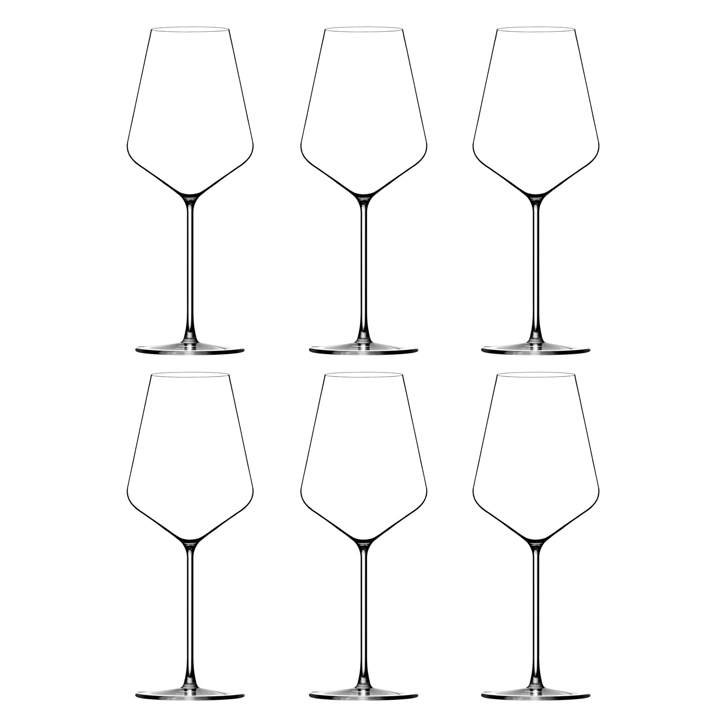 Lehmann INAO Glas aus Kristallglas, Schwarz, 6 Stück