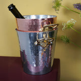 Mauviel M'30 Hammered Aluminium Champagne Bucket with Bronze Handles