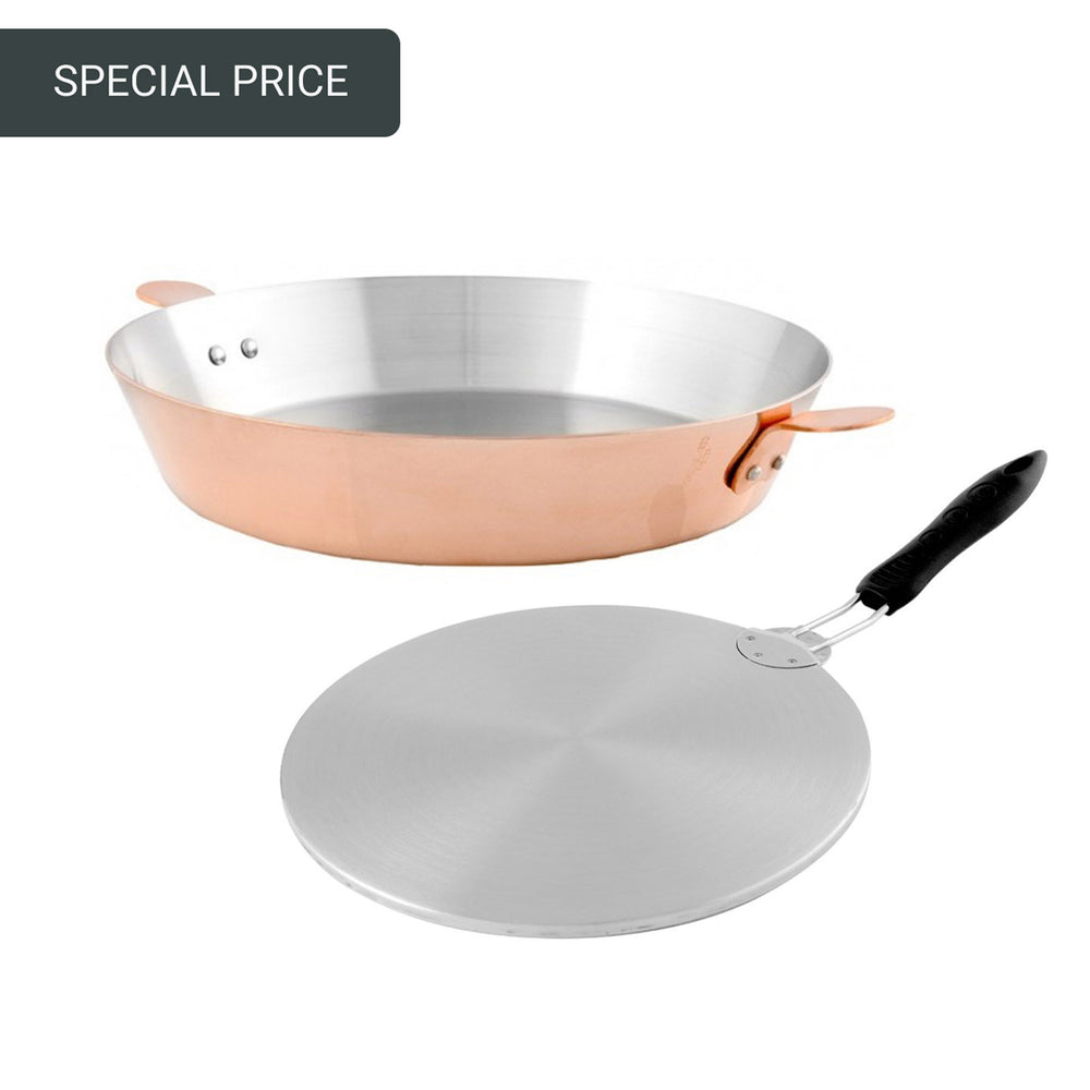 Mauviel M'Passion Tarte Tatin 24cm Tin Lined With Ears + Induction Plate 22cm