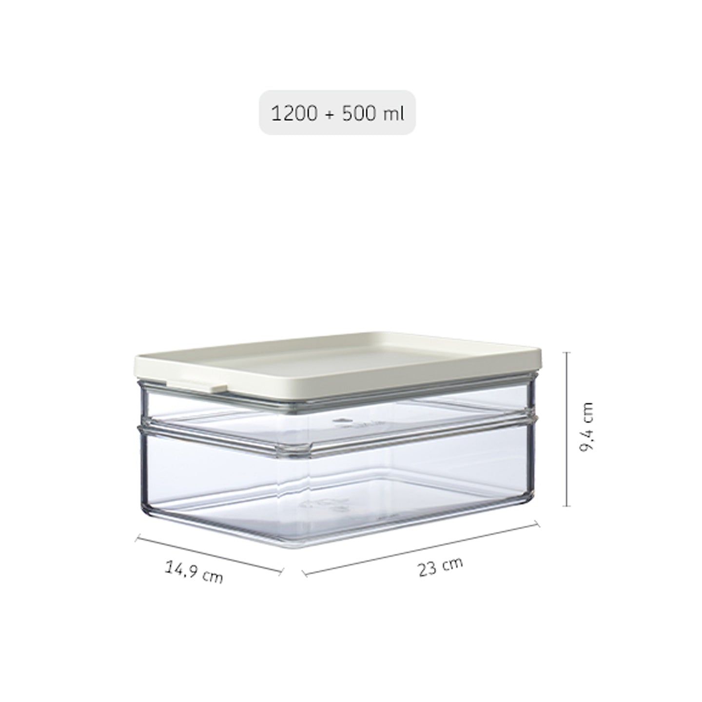 Mepal Omnia Duo Fridge Storage Box / 23x15cm / Nordic White