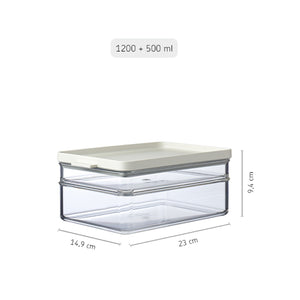 Mepal Omnia Duo Fridge Storage Box / 23x15cm / Nordic White