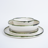 Mihaly & Edit 16 Piece Set / Green Rim