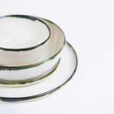 Mihaly & Edit 16 Piece Set / Green Rim