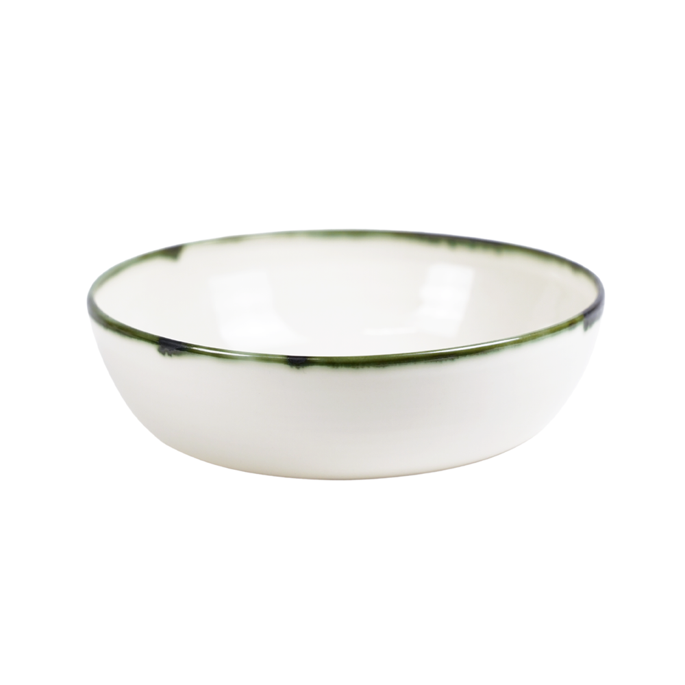 Mihaly & Edit Pasta Plate / Green Rim