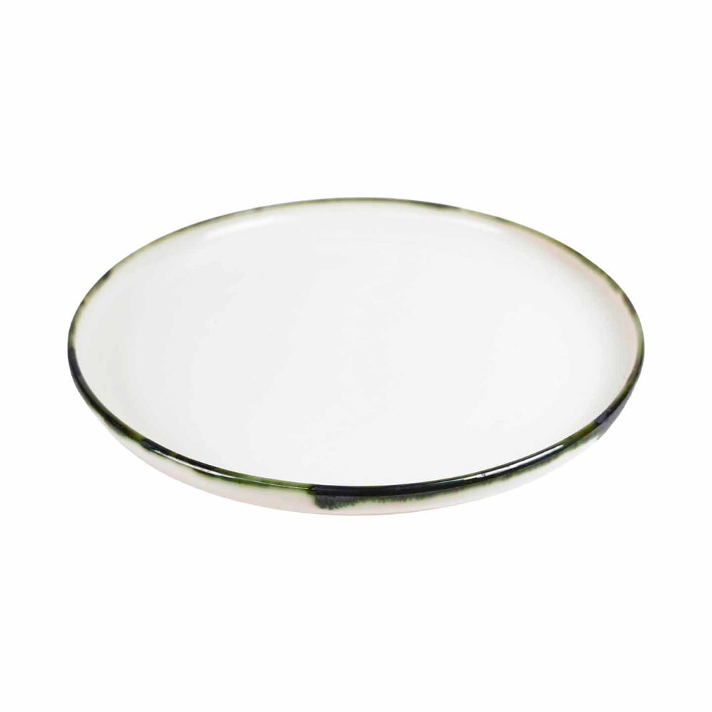 Mihaly & Edit Round Serving Platter / Green Rim