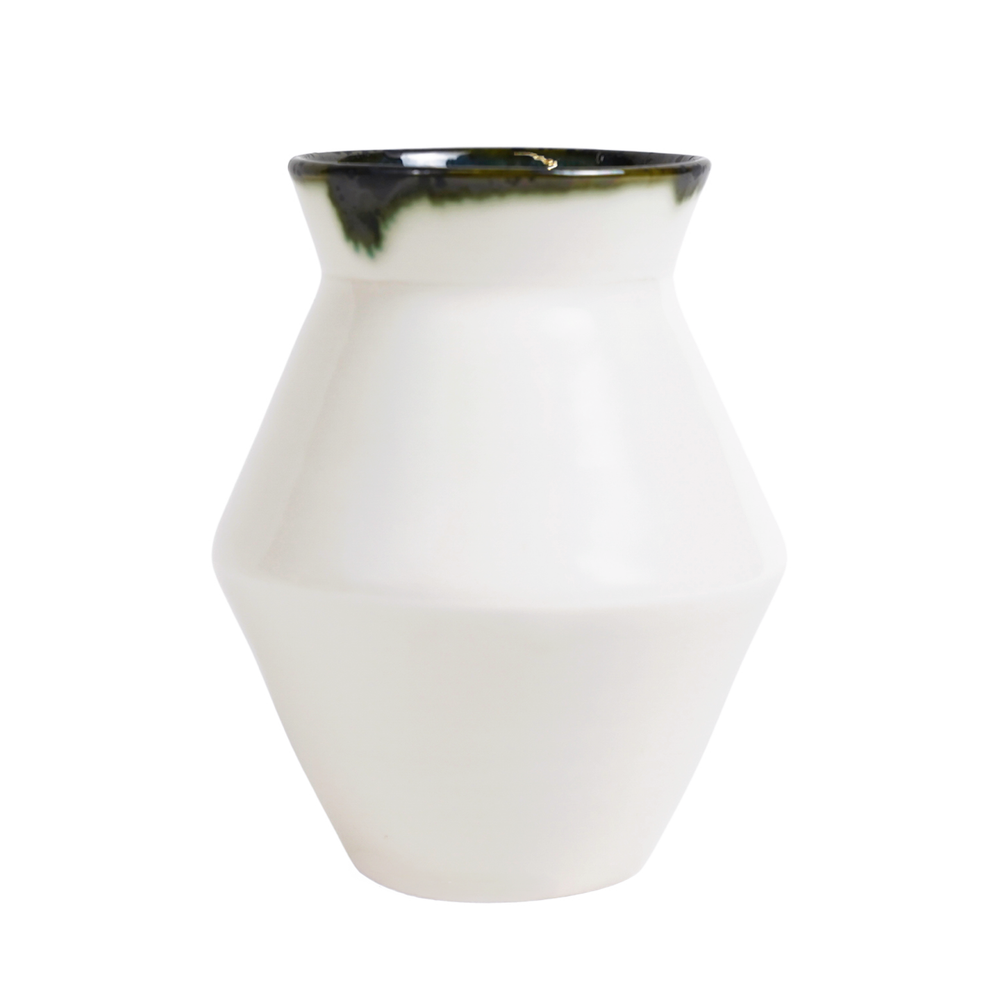 Mihaly & Edit Vase / Green Rim / Hourglass