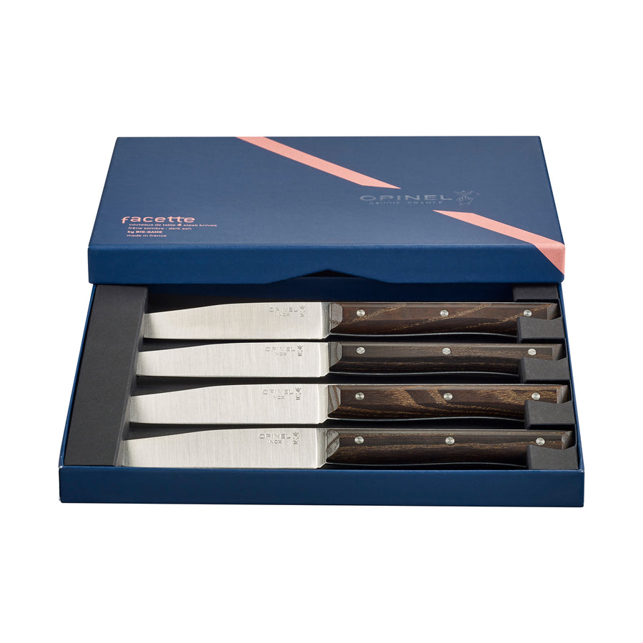 Opinel Facette Steak Knives / Set of 4 / Dark Ash