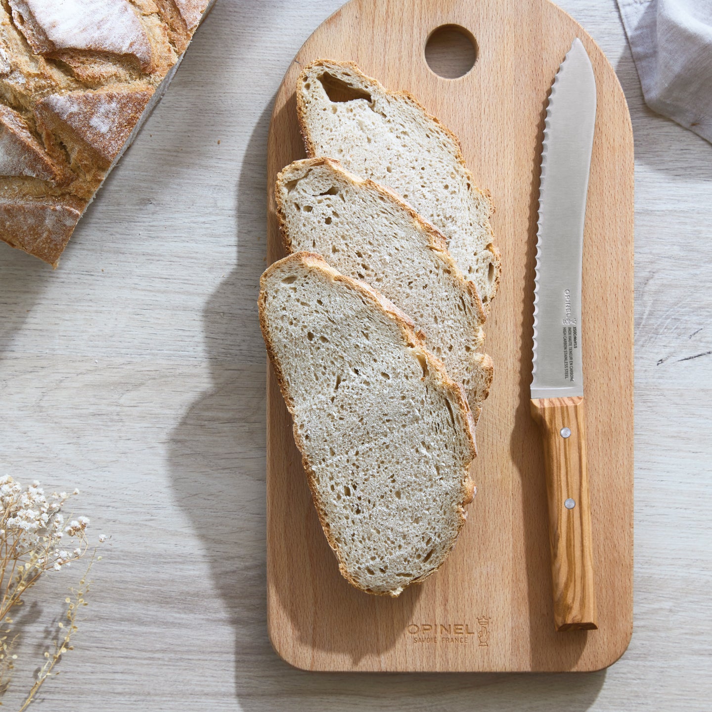Opinel Parallèle No.116 Bread Knife / Olivewood