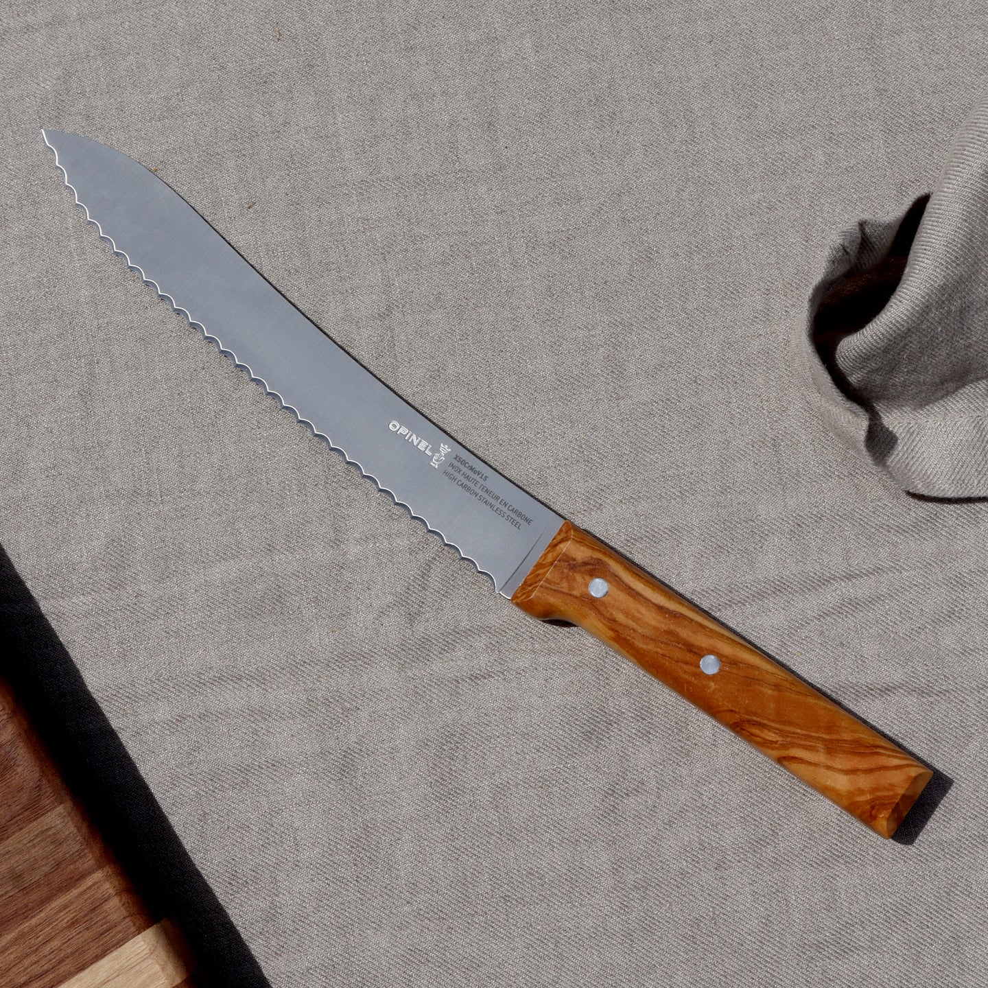 Opinel Parallèle No.116 Bread Knife / Olivewood