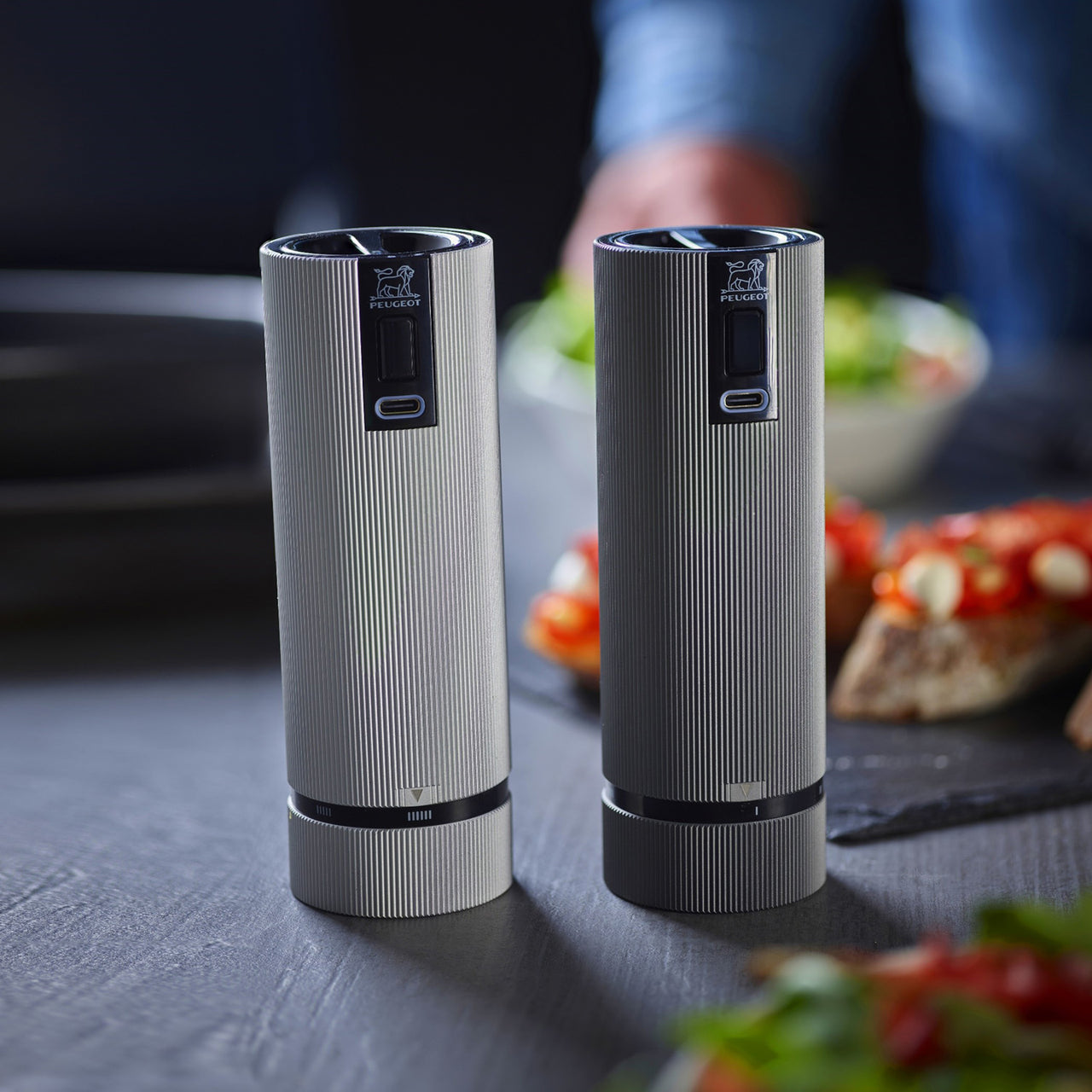 Peugeot Line Electric u'select Z Salt & Pepper Mill Set / 15cm