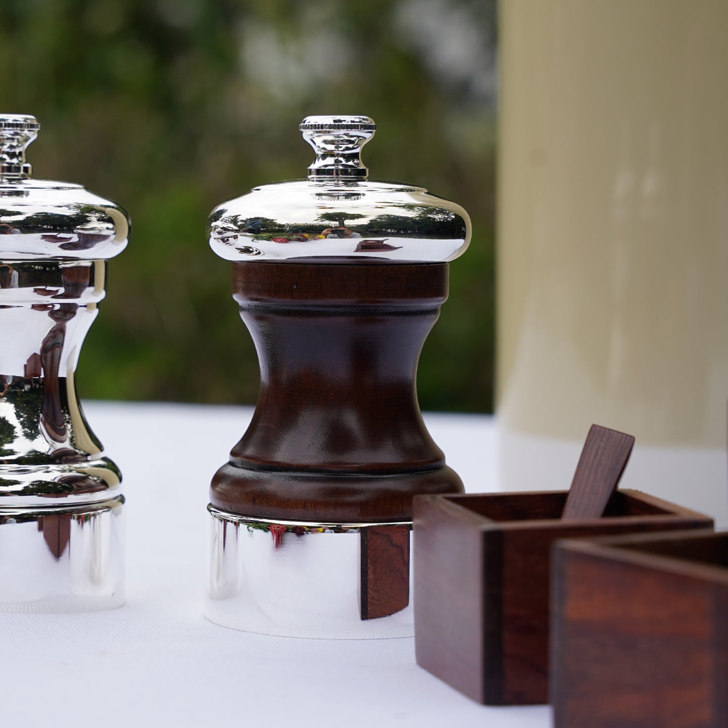 Peugeot Palace Wood / Silver Pepper Mill / 10cm