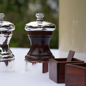 Peugeot Palace Wood / Silver Pepper Mill / 10cm