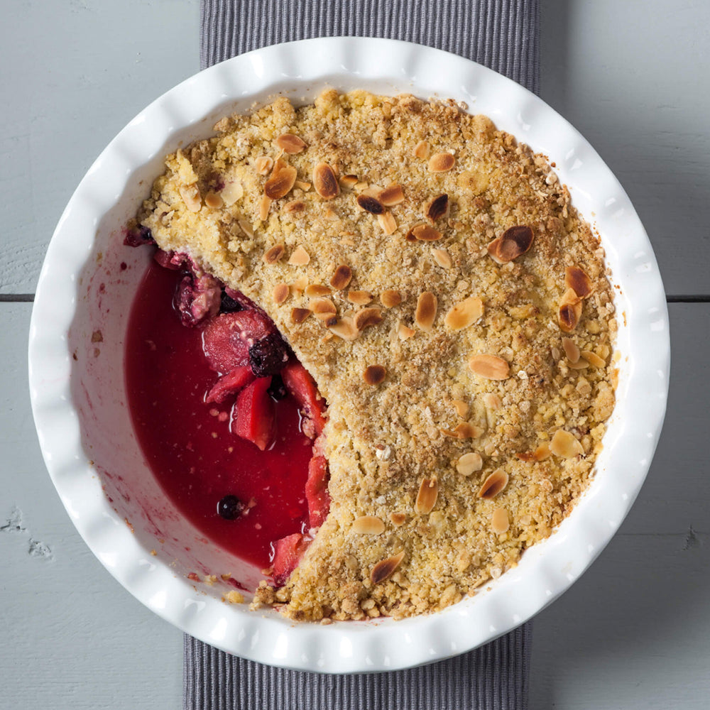 Porcelain Deep Crinkle Pie Dish / 27cm