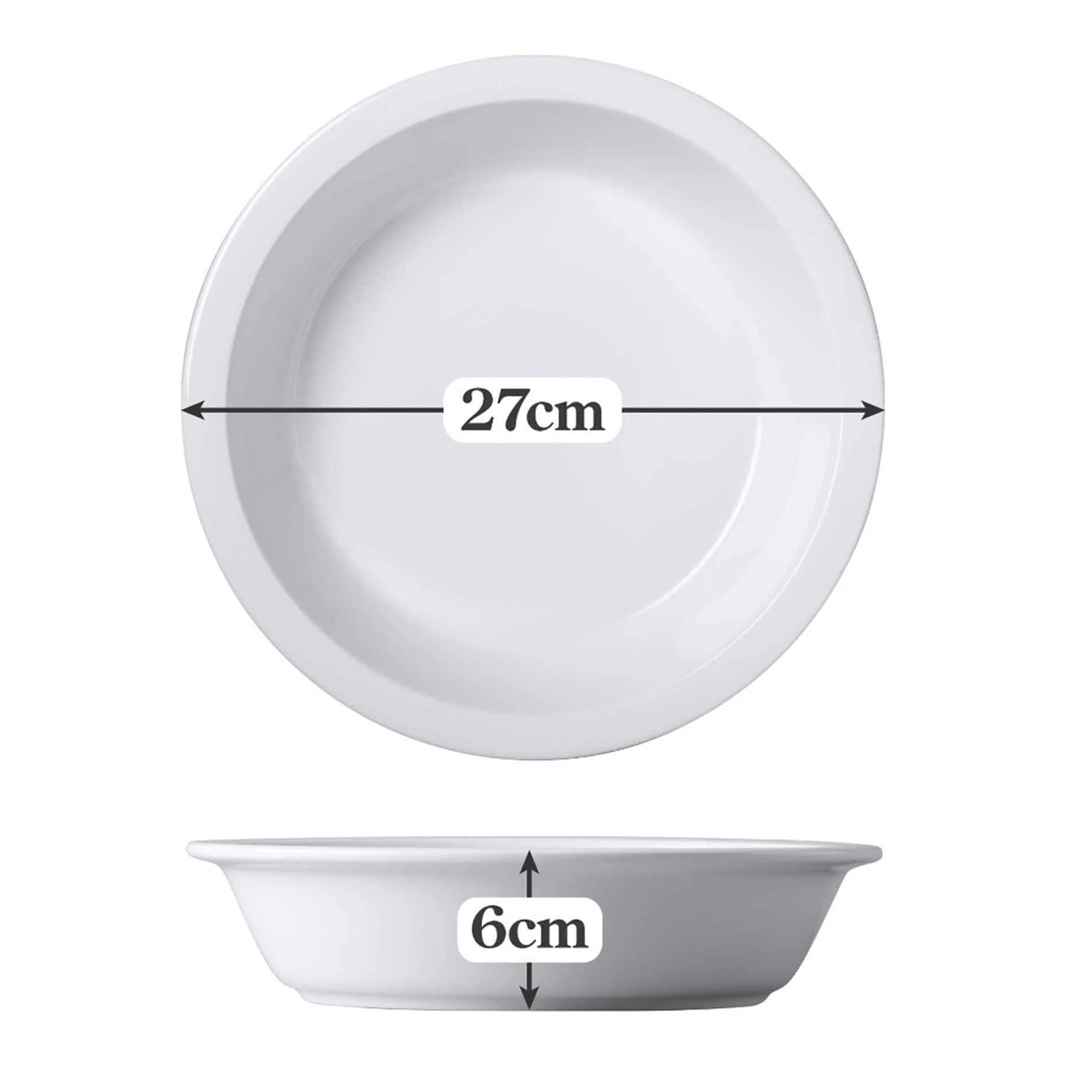 Porcelain Round Pie Dish Straight Edge / 27cm