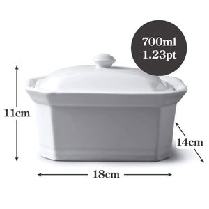 Porcelain Terrine with Lid / Large / 18x11x13cm