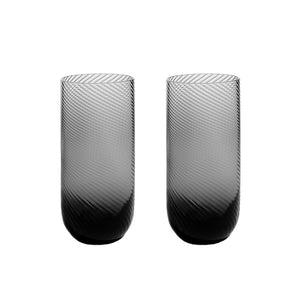 Richard Brendon Optic Highball Glass / Set of 2 / Smoke