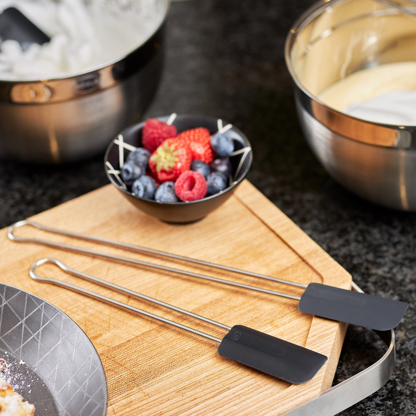 Rosle Black Silicone Spatula Long Handle